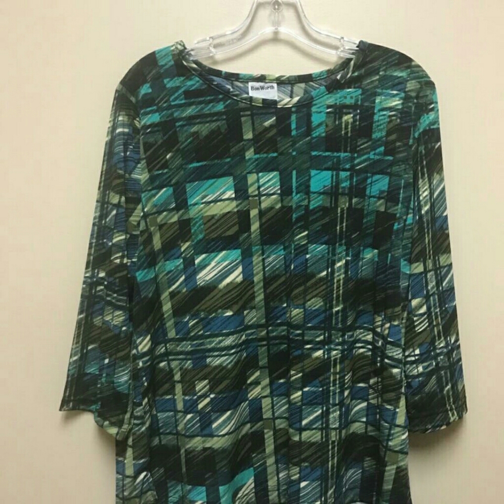 Green Print Spandex Top